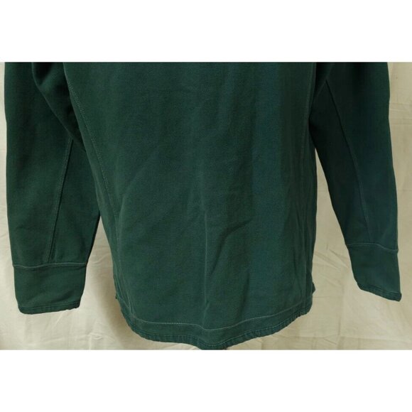 Ascend Mens Medium Green Canvas Textured 1/4 Zip Heavyweight Long Sleeve Shirt - Picture 3 of 13
